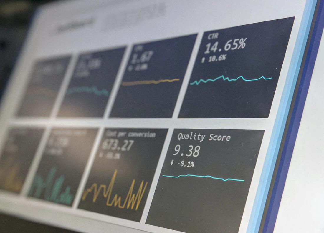 Banking dashboard with financial charts